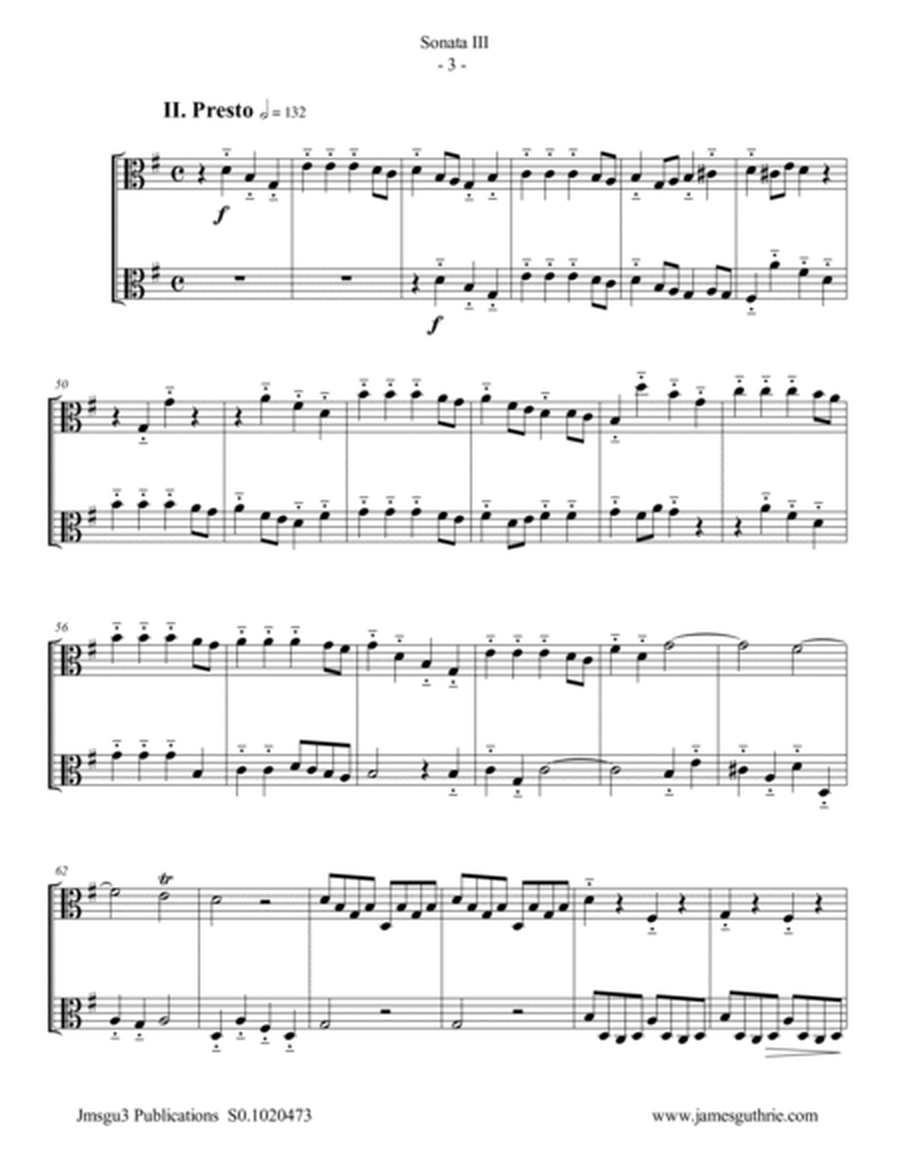 Handel: Sonata No. 3 for Viola Duo image number null