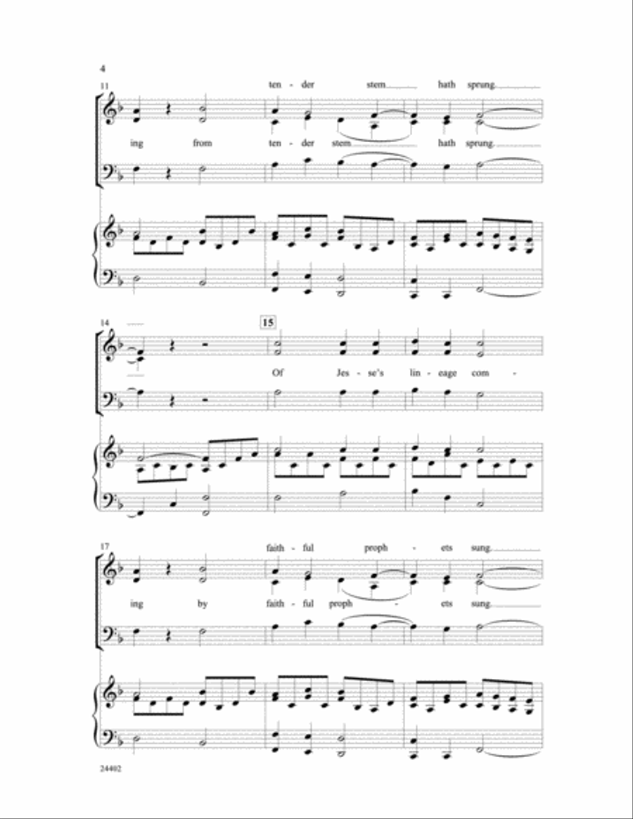 Lo, How a Rose E'er Blooming 3-Part scores gallery preview page 3