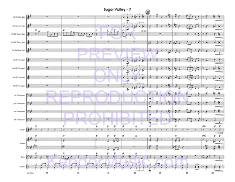 Sugar Valley (Full Score) Jazz Ensemble scores gallery preview page 8