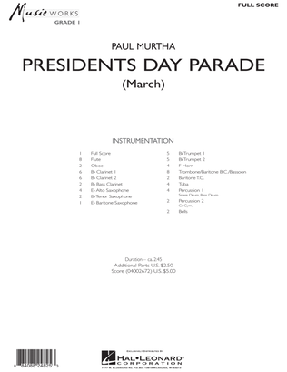 Book cover for Presidents Day Parade (March) - Full Score