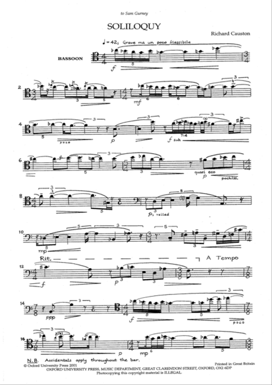 Soliloquy Soliloquy Bassoon Solo scores gallery preview page 3