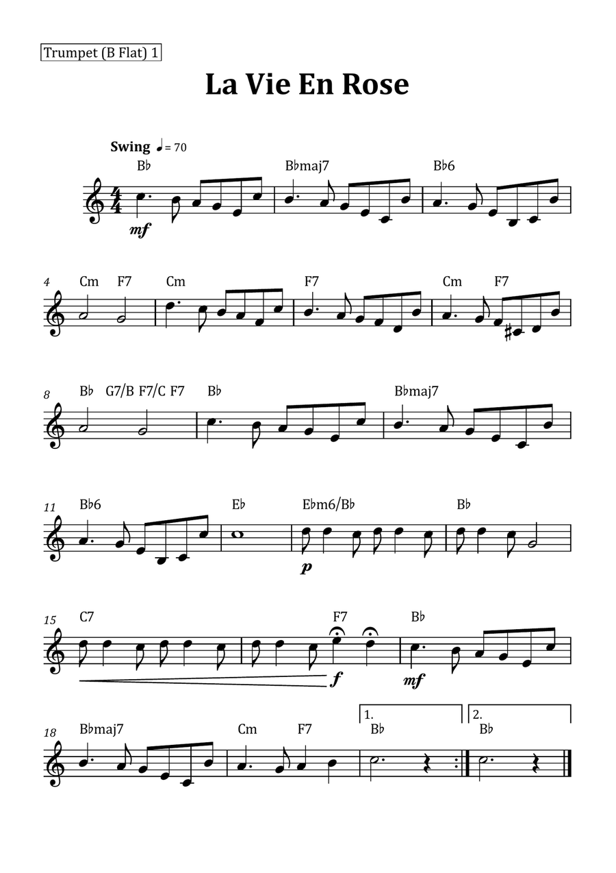 La Vie En Rose by Edith Piaf Brass Quintet - Digital Sheet Music page 4