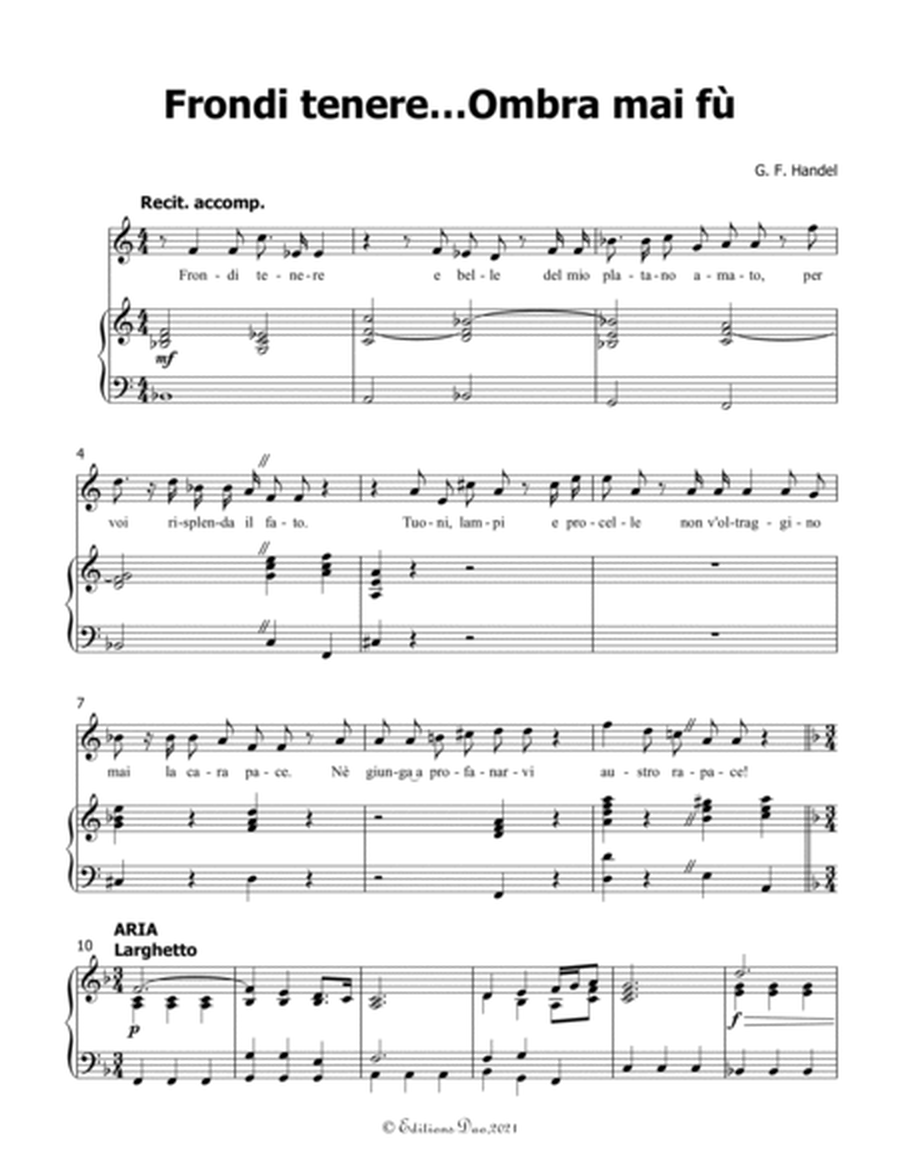 Frondi tenere...Ombra mai fù,by Handel, in F Major
