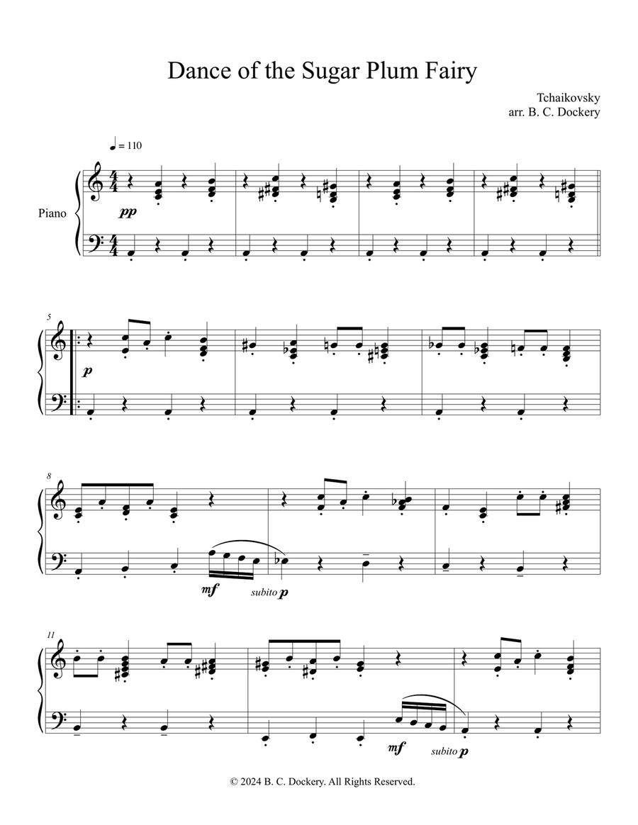Dance of the Sugar Plum Fairy (Piano Solo) Piano Solo scores gallery preview page 1