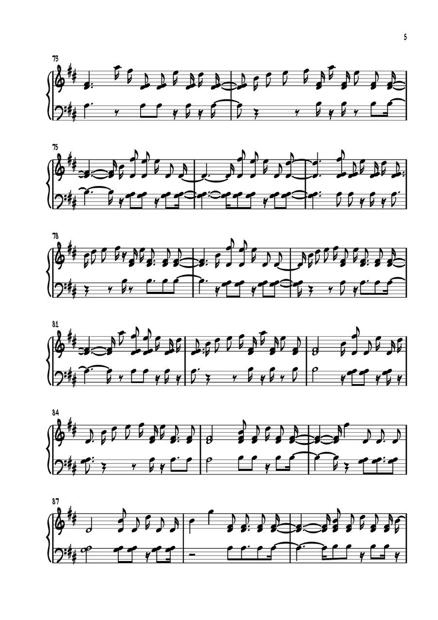 Echo Echo Piano Solo scores gallery preview page 5