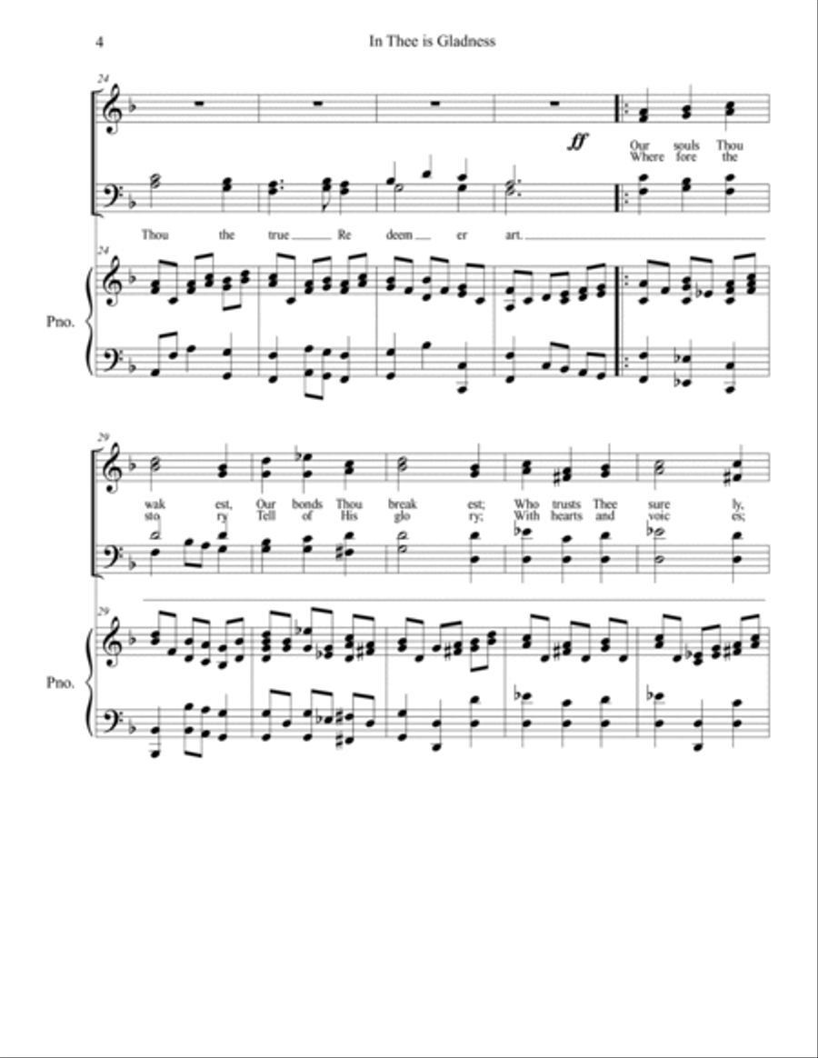 In Thee is Gladness In Thee is Gladness 4-Part scores gallery preview page 4