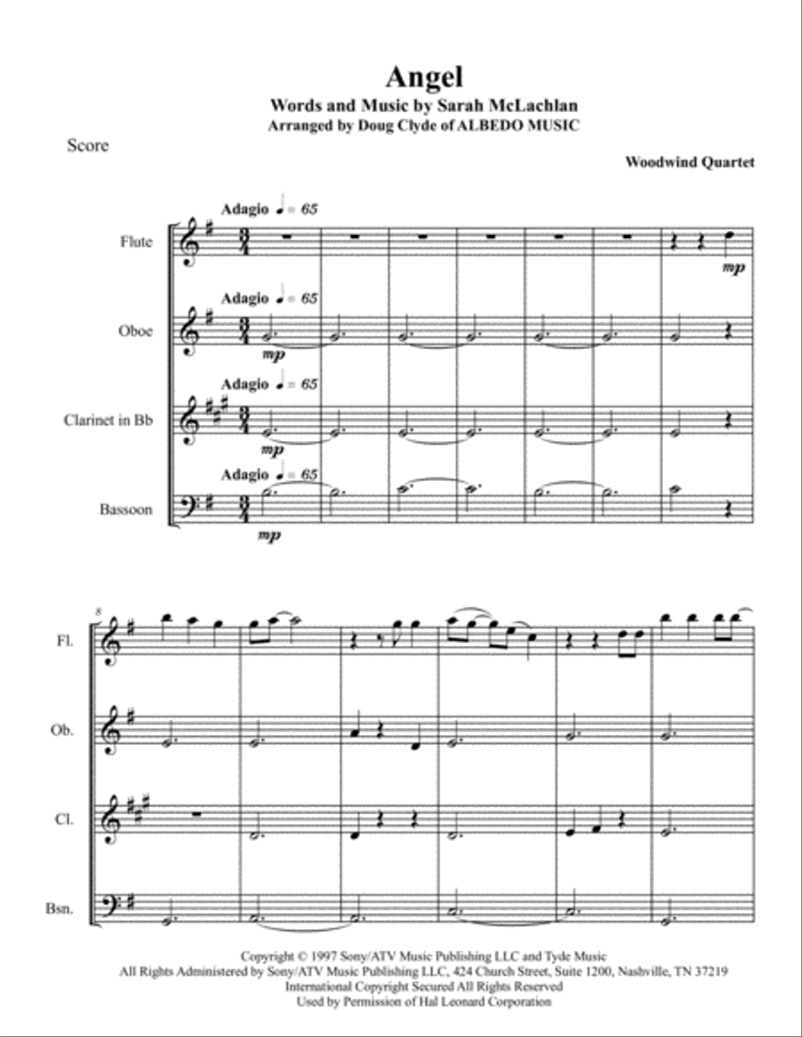 Angel Woodwind Quartet scores gallery preview page 1