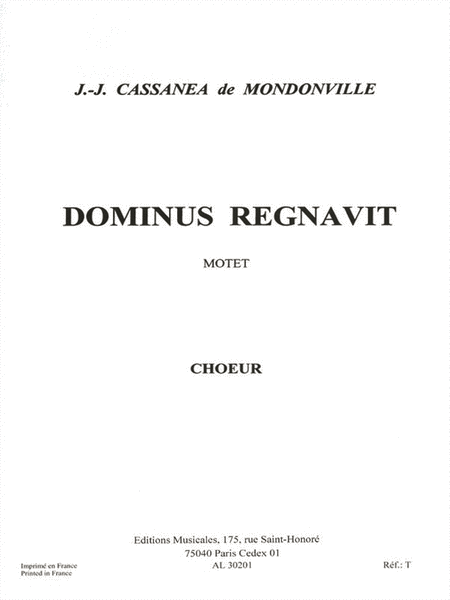 Dominus Regnavit For Choir