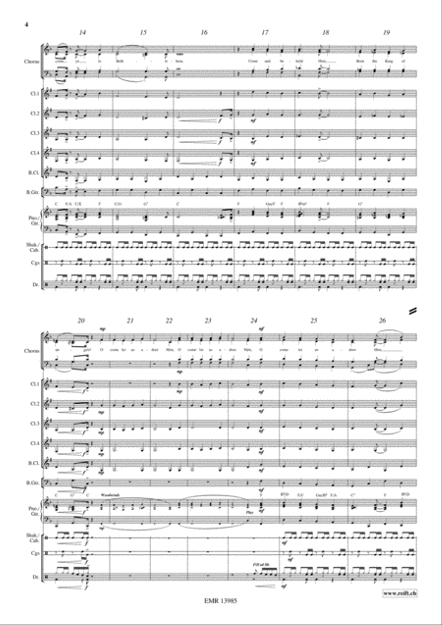 Adeste Fideles Clarinet Quintet scores gallery preview page 5