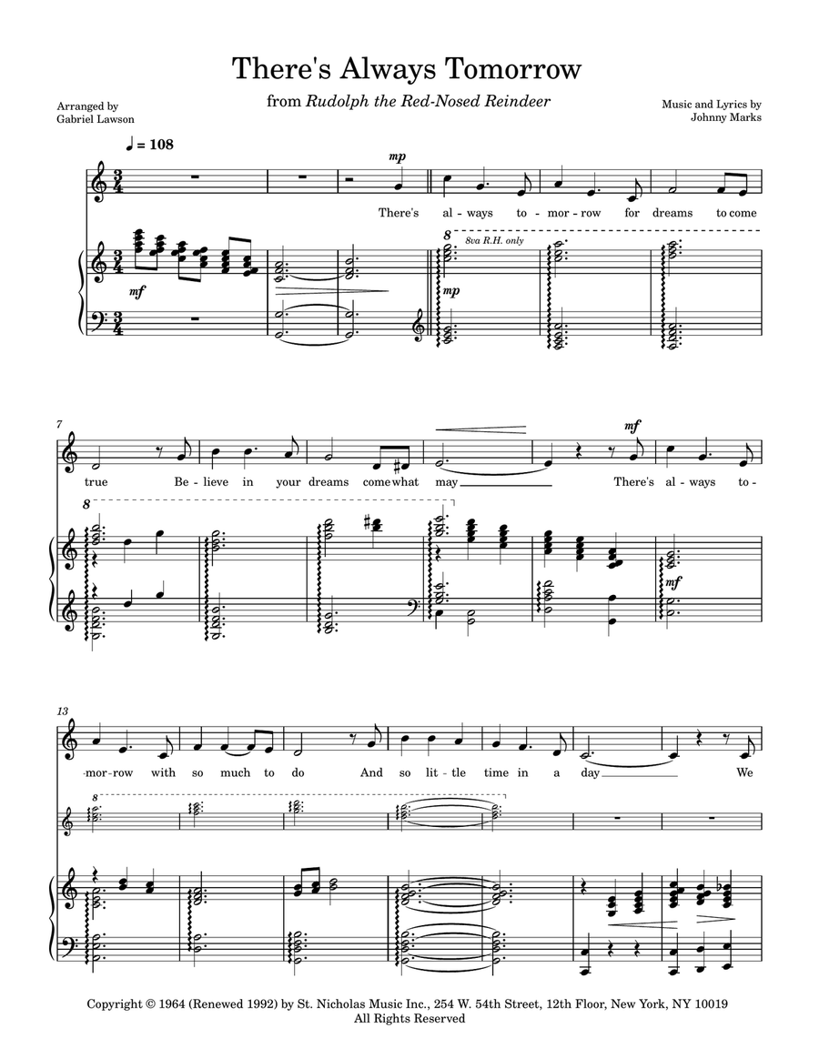 There's Always Tomorrow There's Always Tomorrow Piano, Vocal scores gallery preview page 1