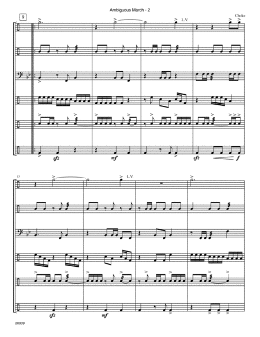 Ambiguous March Chamber Music scores gallery preview page 3