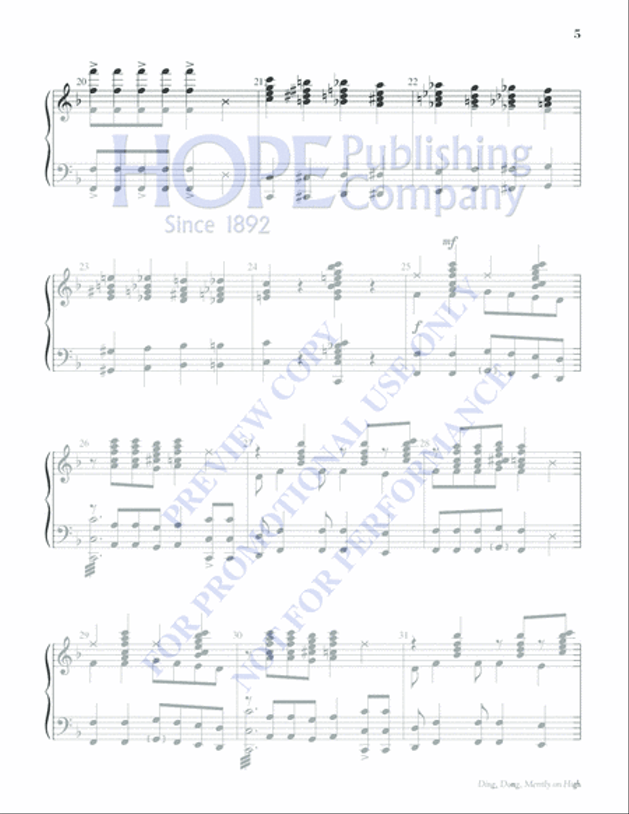 Ding, Dong, Merrily on High 5-Octaves scores gallery preview page 5