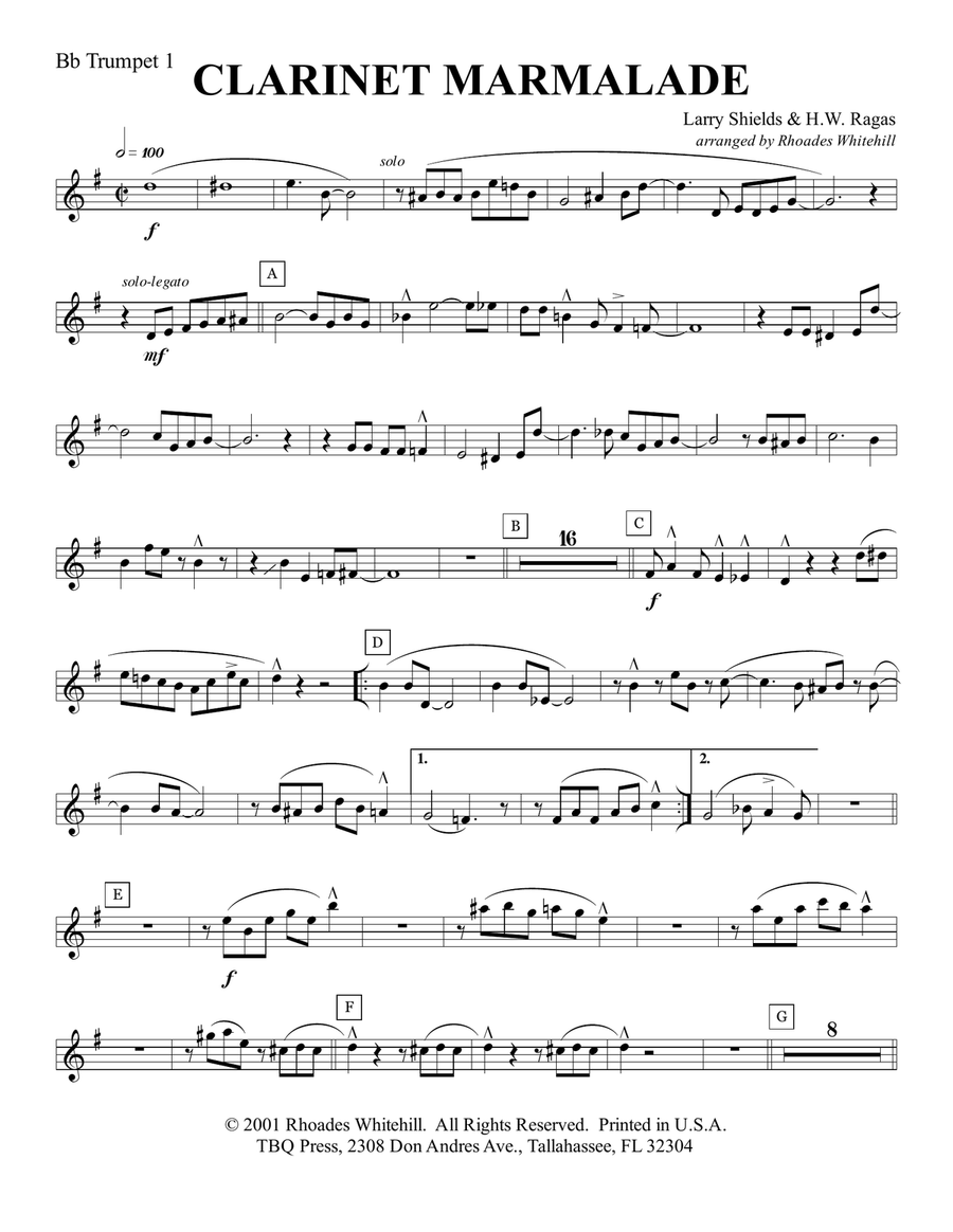 Clarinet Marmalade Brass Ensemble scores gallery preview page 2