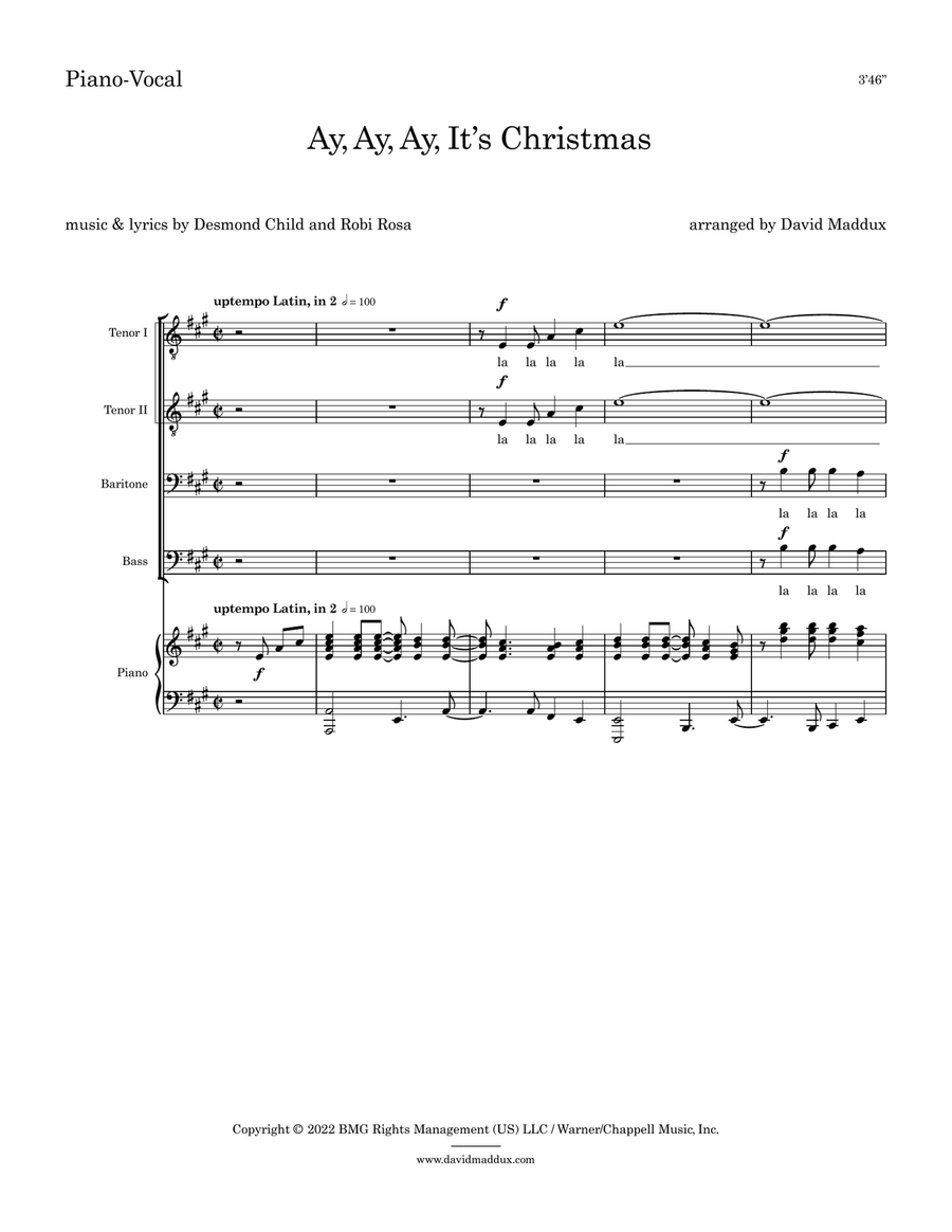 Ay, Ay, Ay, It's Christmas TTBB scores gallery preview page 1