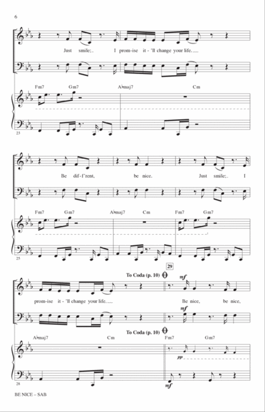 Be Nice (feat. Snoop Dogg) (arr. Alan Billingsley) 3-Part scores gallery preview page 5