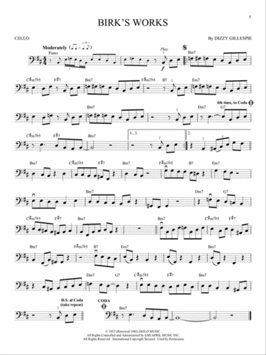 Jazz Blues Favorites Jazz Blues Favorites Cello scores gallery preview page 4