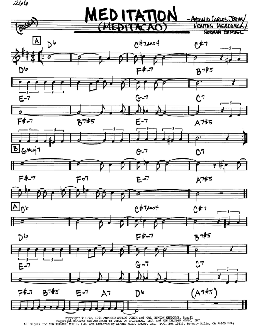 Meditation (Meditacao) Piano scores gallery preview page 1