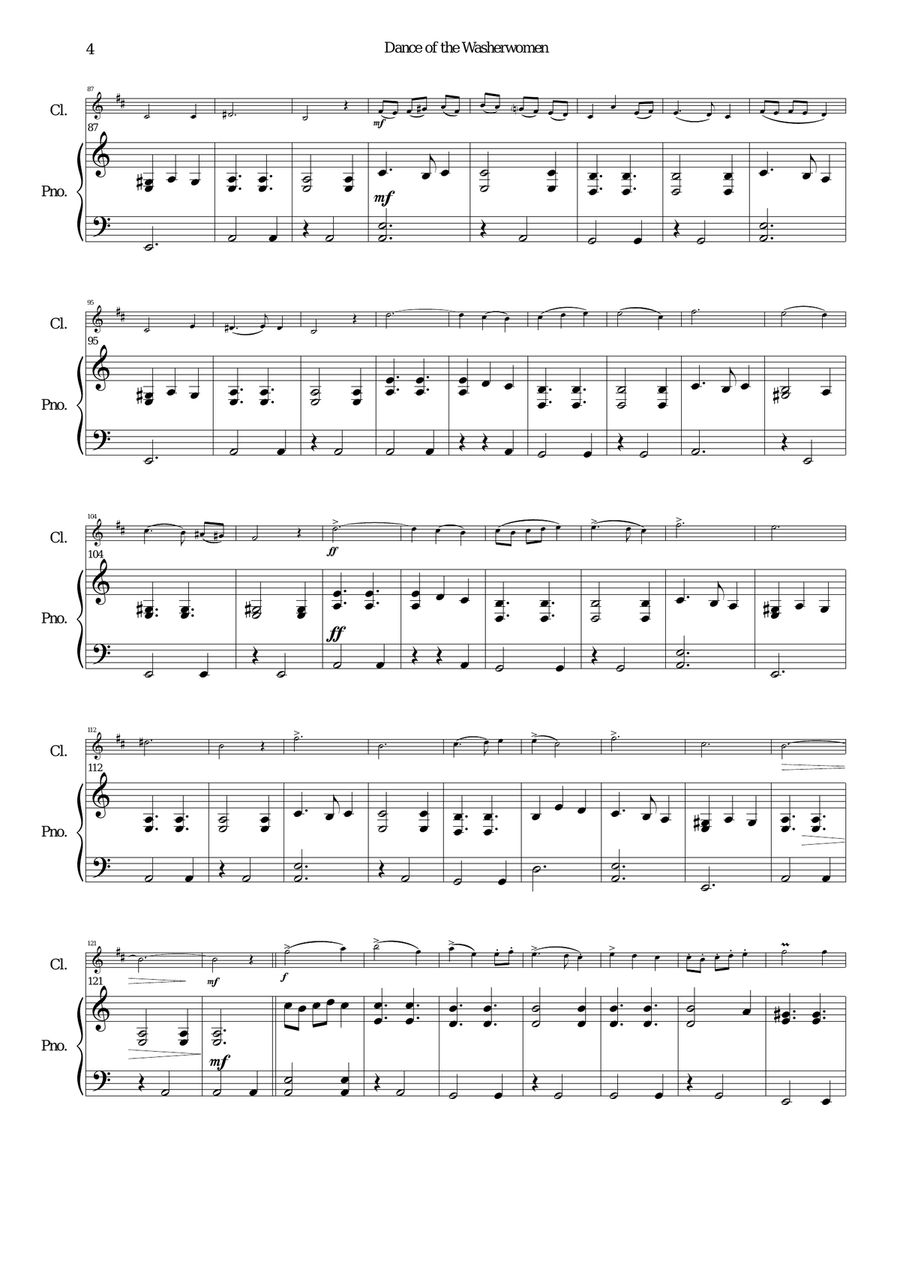 Dance of the Washerwomen (with Hupfauf) for clarinet and piano Clarinet Solo scores gallery preview page 5