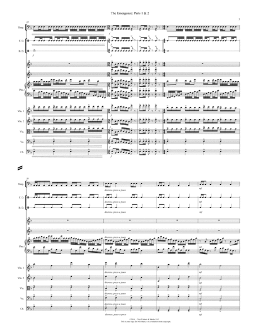 The Emergence, Parts 1 & 2 Chamber Orchestra scores gallery preview page 3