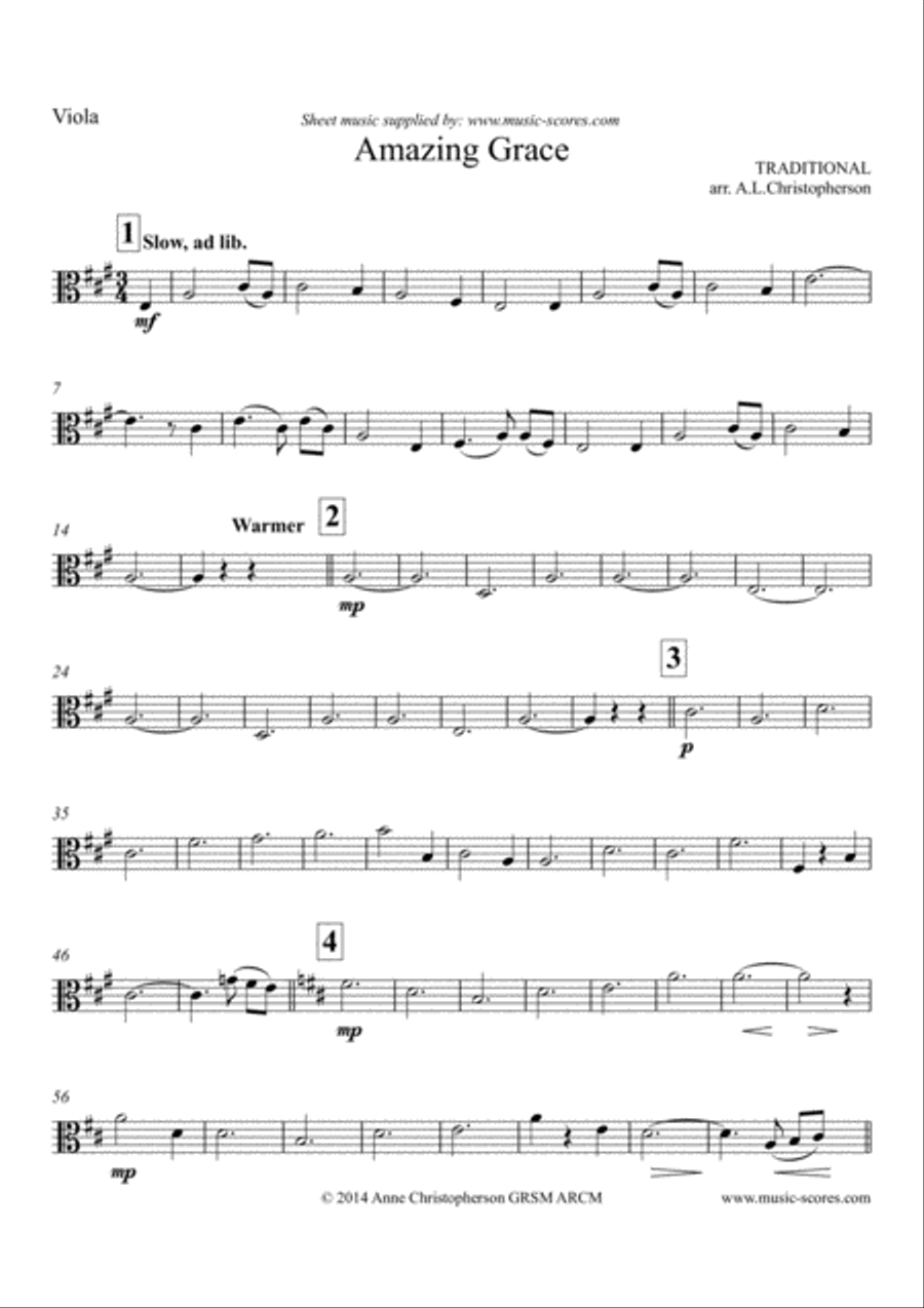 Amazing Grace - String Quartet String Quartet scores gallery preview page 5