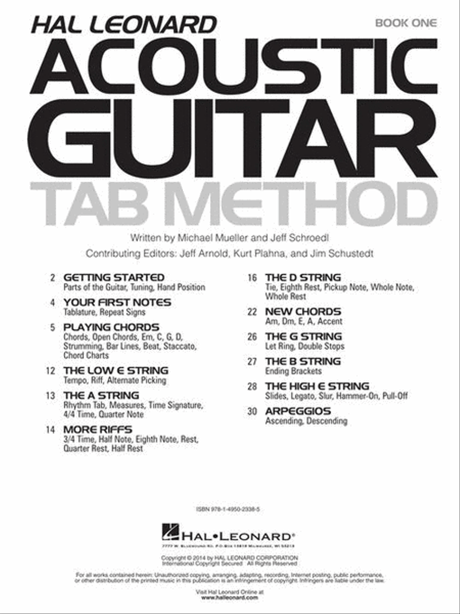 Hal Leonard Acoustic Guitar Tab Method – Book 1 Acoustic Guitar scores gallery preview page 3