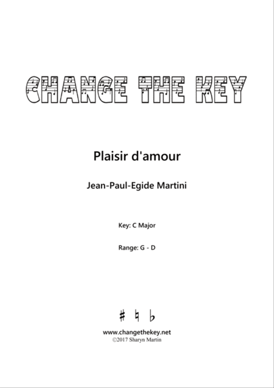 Plaisir d'amour - C Major Voice Solo scores gallery preview page 1