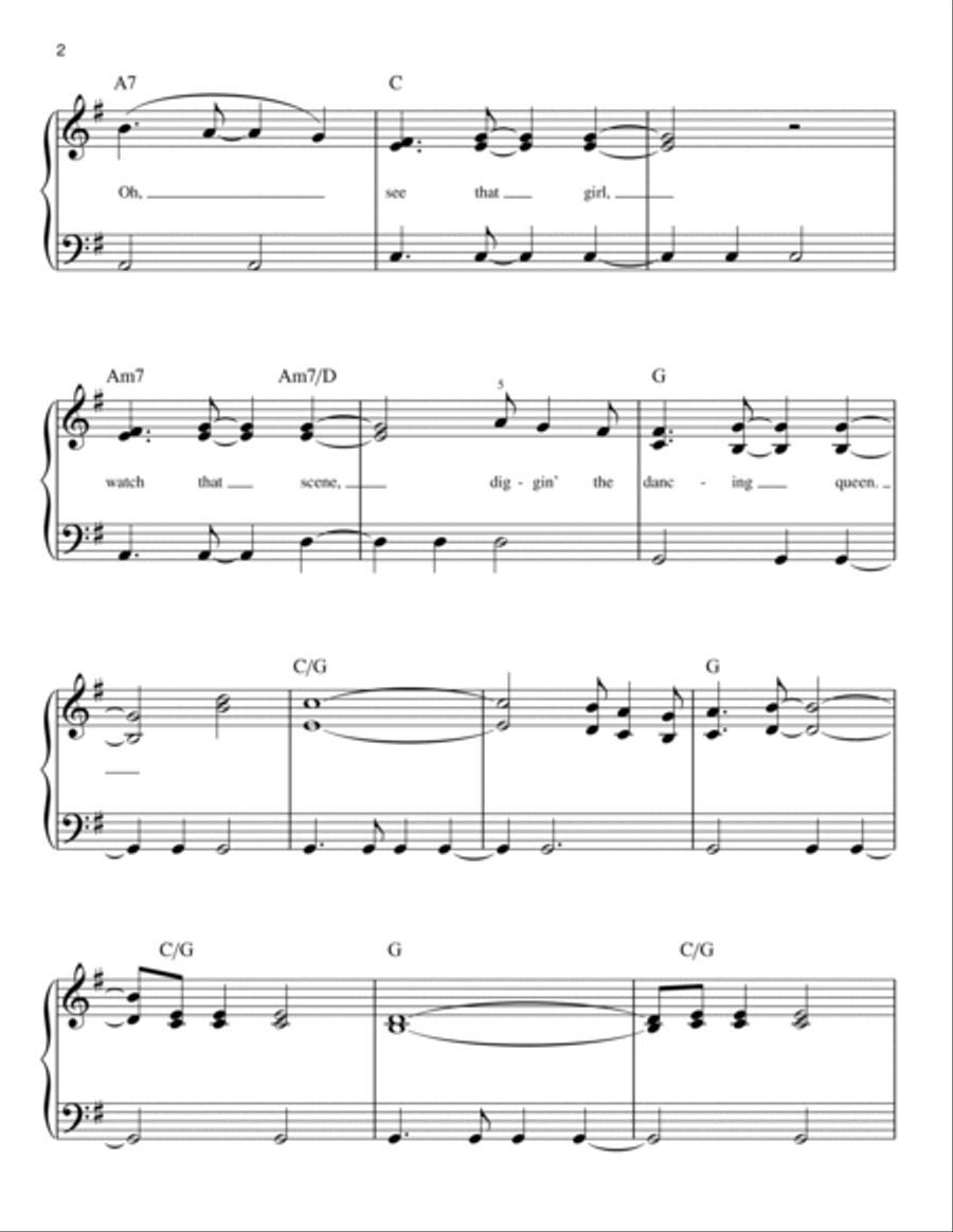 Dancing Queen Dancing Queen Easy Piano scores gallery preview page 2