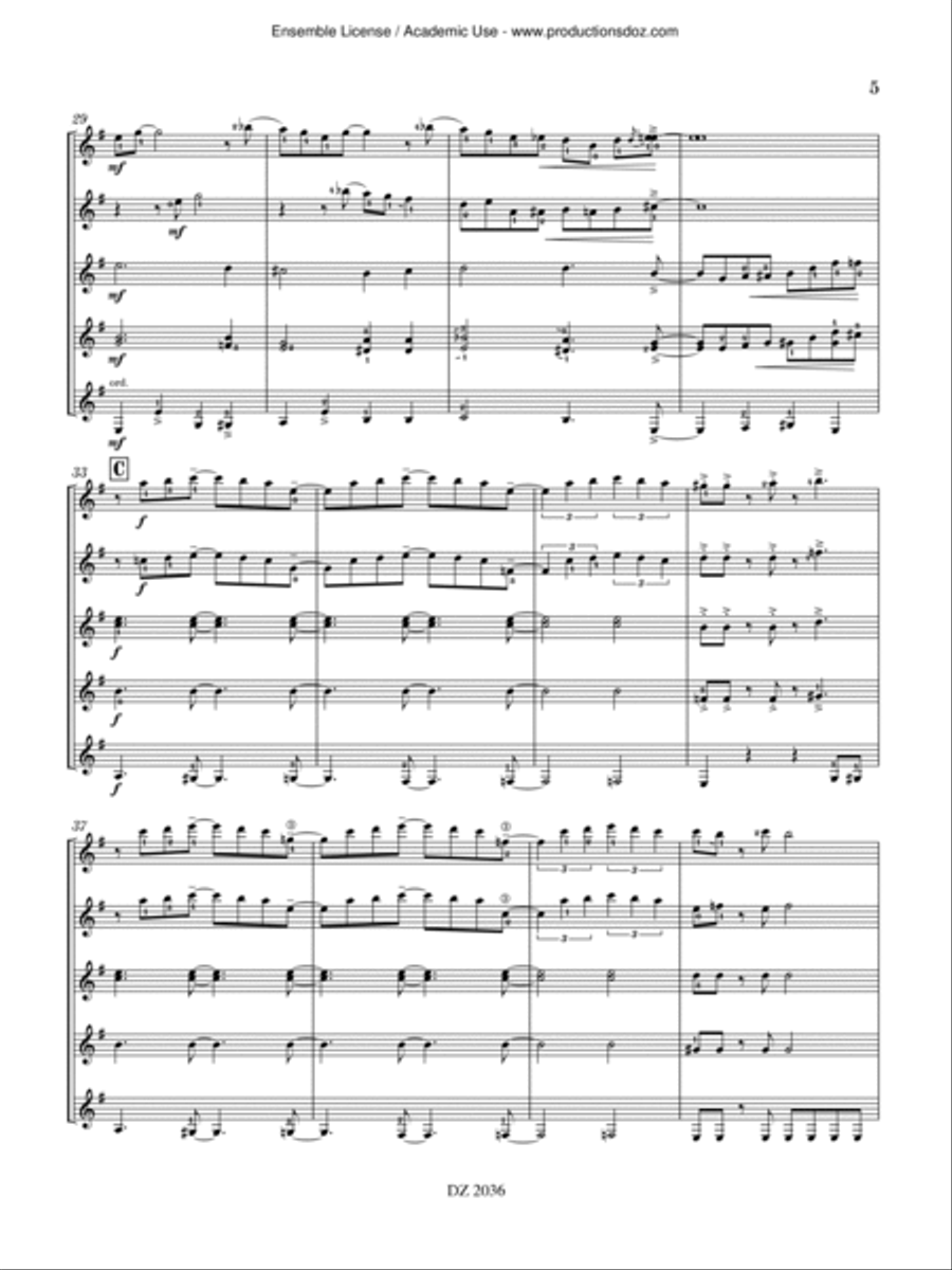 Le retour de la panthère bleue Guitar Ensemble scores gallery preview page 5