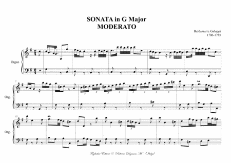 SONATA IN G MAJOR - MODERATO - B. Galuppi - For Organ image number null