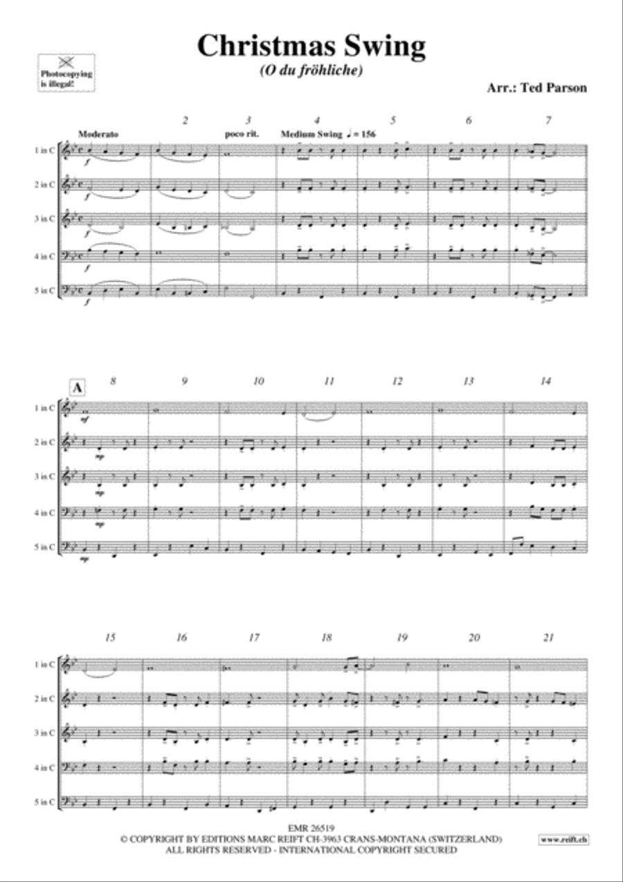 Christmas Swing Christmas Swing Brass Quintet scores gallery preview page 3