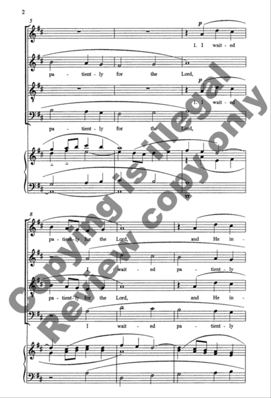 I Waited Patiently for the Lord 4-Part scores gallery preview page 3