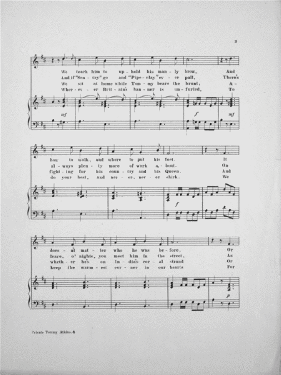 Musical Comedy. Private Tommy Atkins Voice scores gallery preview page 3