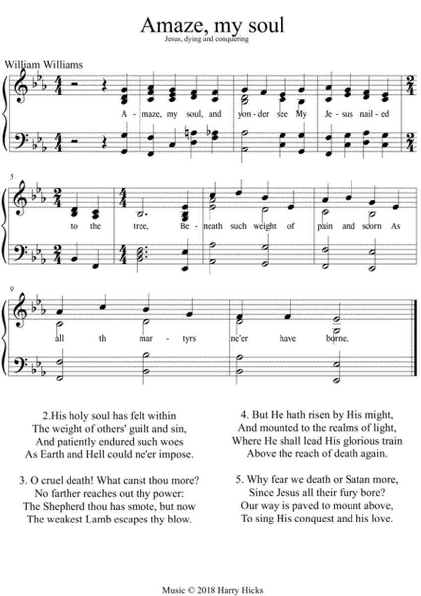 Aaze my soul. A new tune to an amazing hymn by William Williams