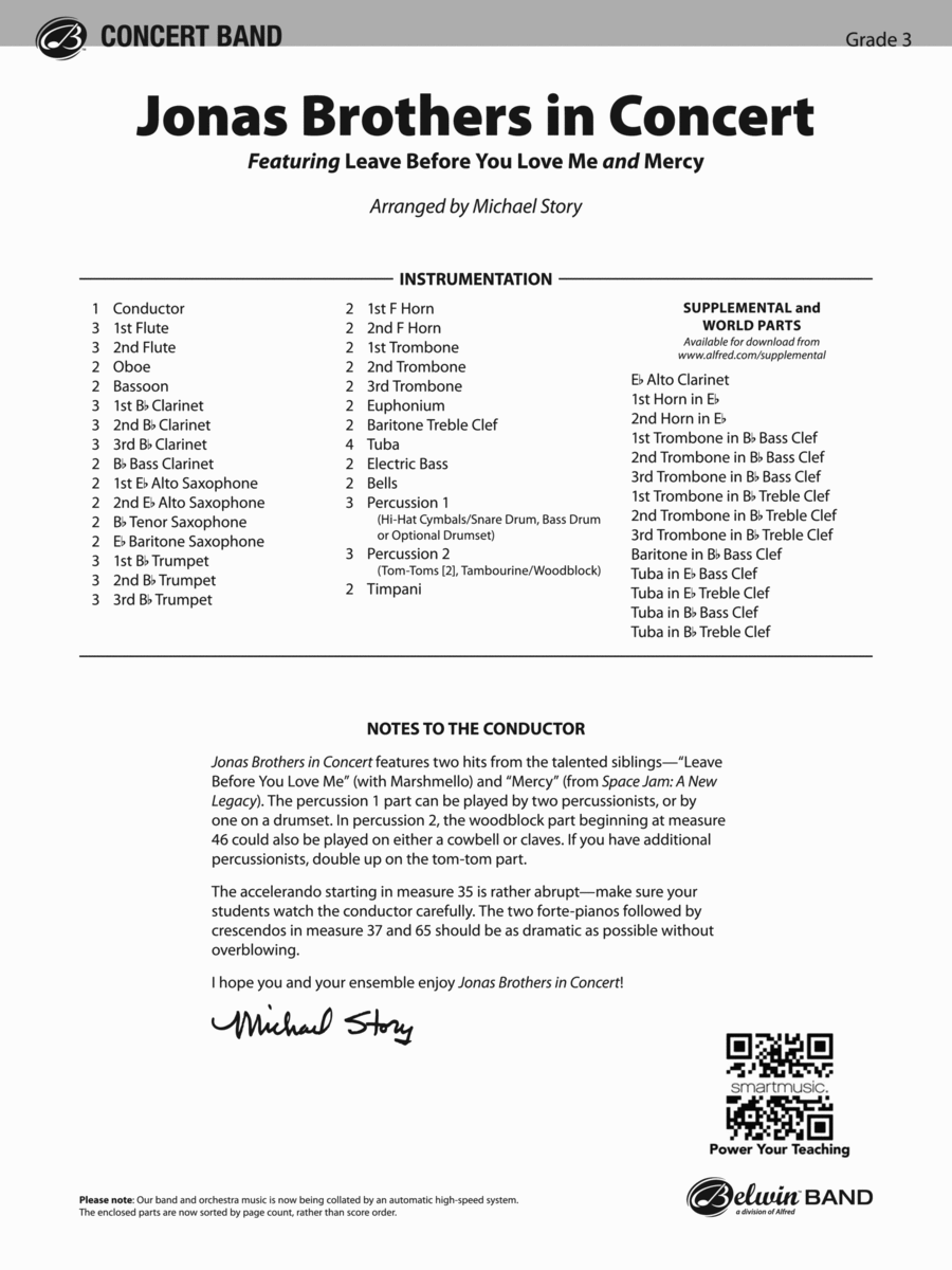 Jonas Brothers in Concert: Score Concert Band scores gallery preview page 1