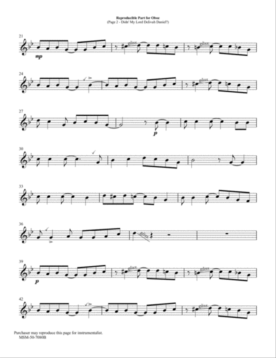 Didn' My Lord Delivuh Daniel? (Downloadable Woodwinds and Percussion Version Instrumental Parts) Choir scores gallery preview page 5