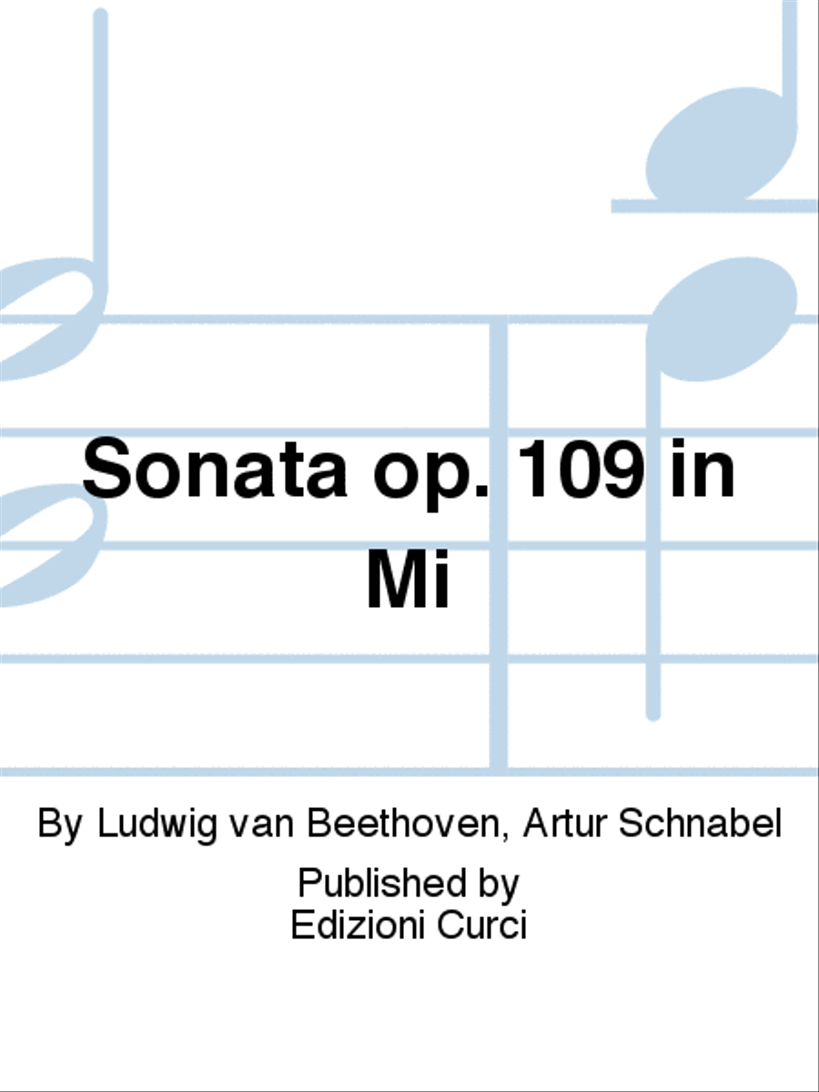 Sonata op. 109 in Mi Piano Solo scores gallery preview page 1