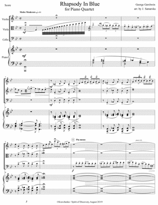 George Gershwin - Rhapsody in Blue arr. for piano quartet (score and parts)