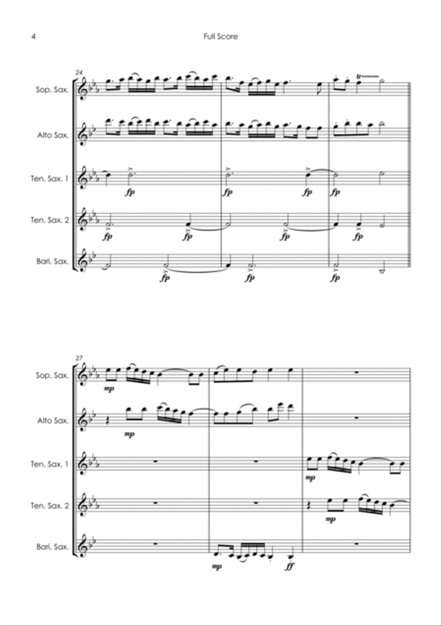 Ding Dong, Bing Bong! - sax quintet Saxophone Quintet scores gallery preview page 6