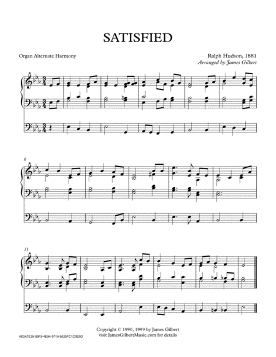 SATISFIED Organ Solo scores gallery preview page 1