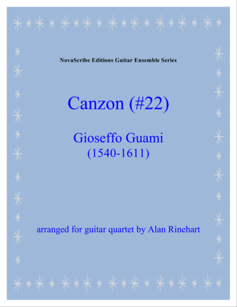 Canzon (#22) arr. for guitar quartet Small Ensemble scores gallery preview page 1
