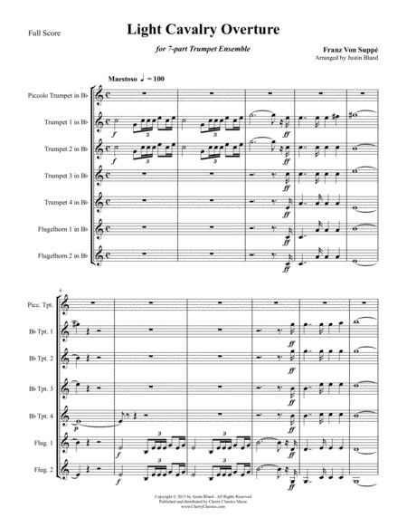 Light Cavalry Overture for 7-part Trumpet Ensemble, arr. Justin Bland