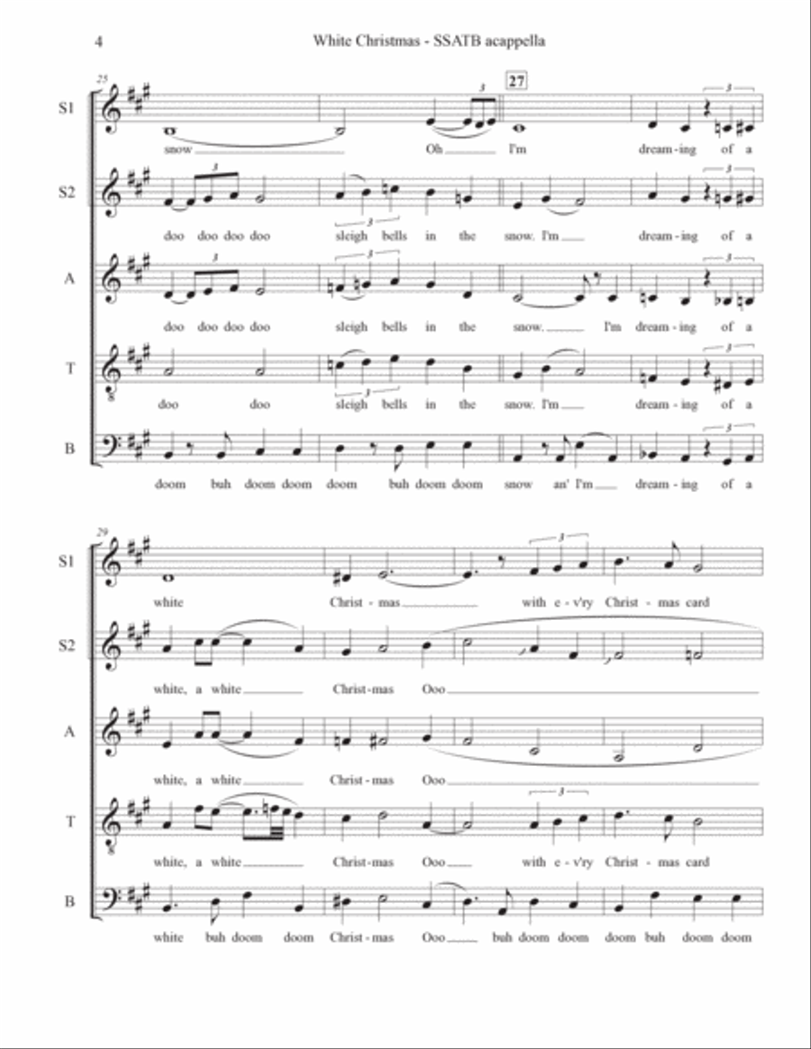 White Christmas 4-Part scores gallery preview page 4