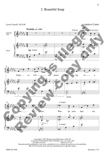 Beautiful Soup from Three Nonsensical Songs (Choral Score)