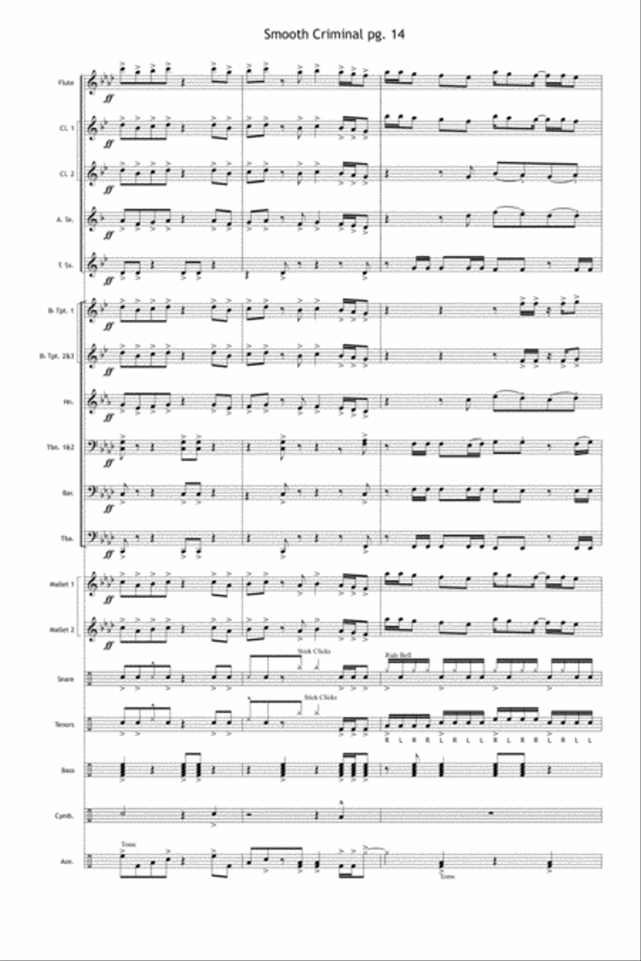 Smooth Criminal Marching Band scores gallery preview page 15