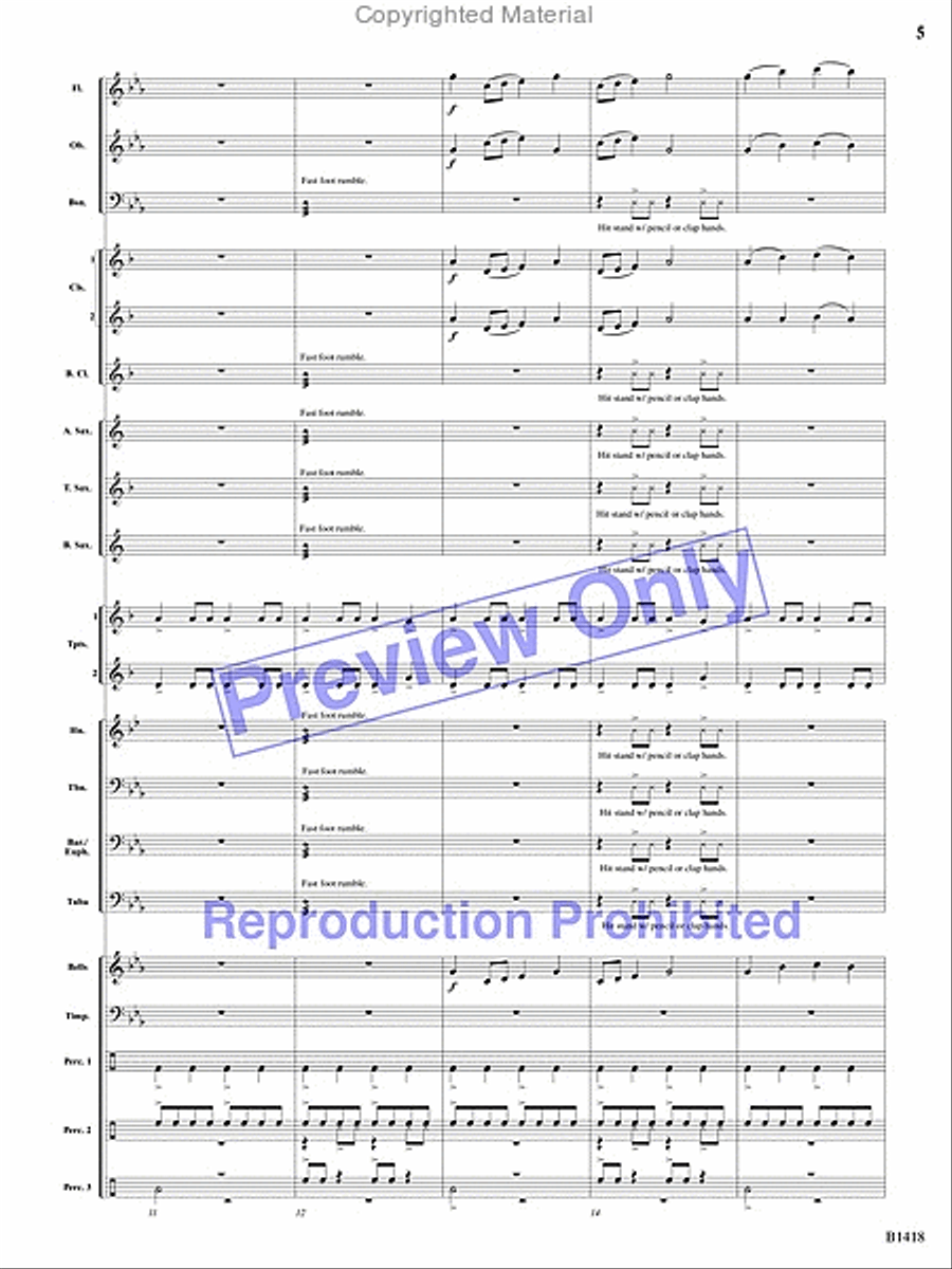 Along the Beaches of Normandy Concert Band scores gallery preview page 4