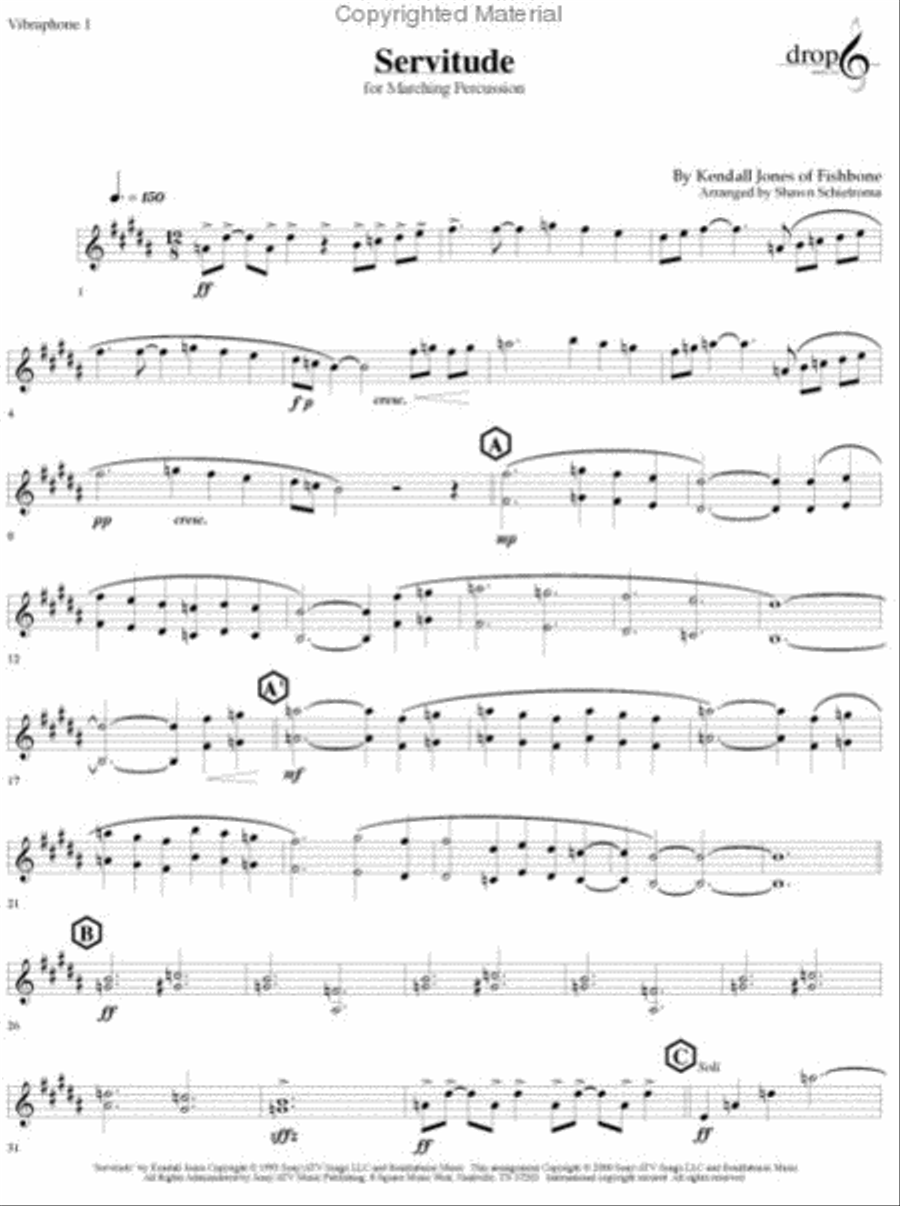 Servitude (Drumline) Percussion scores gallery preview page 4