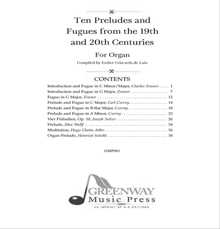 Ten Preludes and Fugues from the 19th and 20th Centuries for Organ Organ Solo scores gallery preview page 2