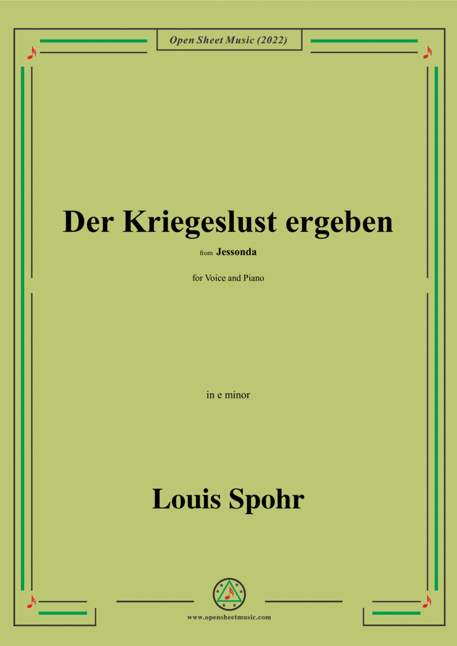 Spohr-Der Kriegeslust ergeben,in e minor Voice scores gallery preview page 1