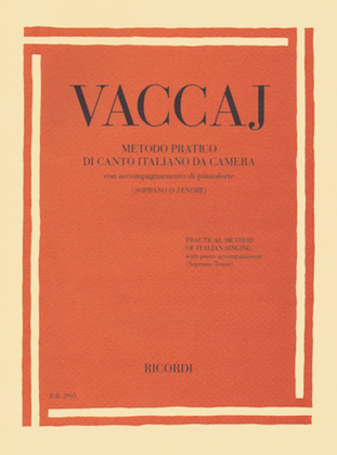 Book cover for Nicola Vaccai – Practical Method of Italian Singing