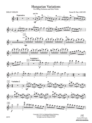 Hungarian Variations: Solo Violin